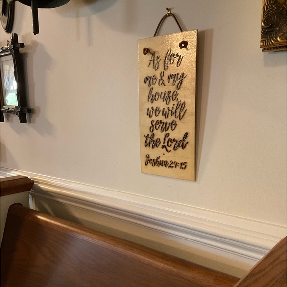 🕊🇺🇸Joshua 24:15 Scripture Verse Hand Burned Ready To Hang Wood Sign! - Picture 4 of 8